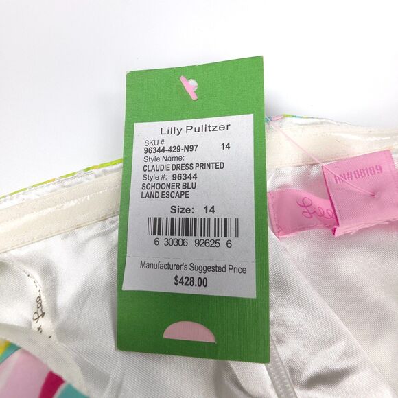 NWT Lilly Pulitzer Claudie Halter Maxi Dress Schooner Blue Silk Boho Resort 14 - Picture 3 of 11